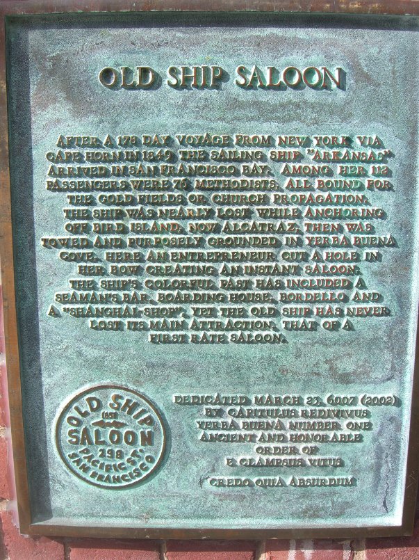 Old Ship Saloon PlaqueS