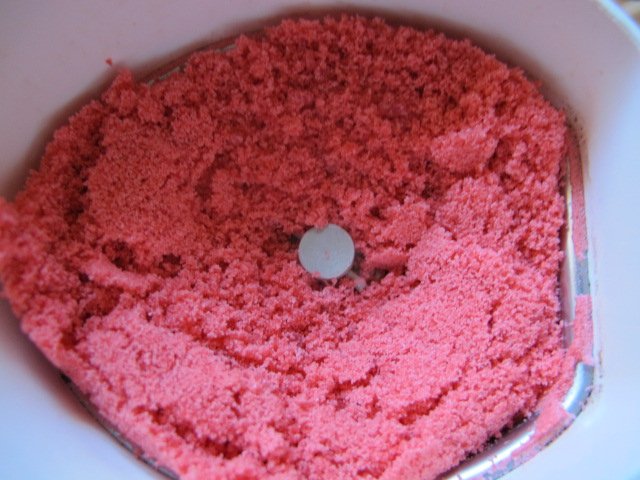 Ground campari sugar in coffee grinder