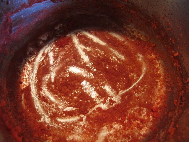 Scraped campari stovetop