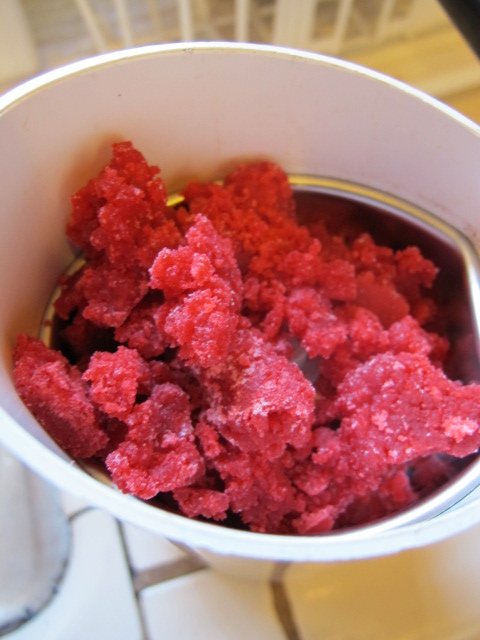 Campari sugar in coffee grinder