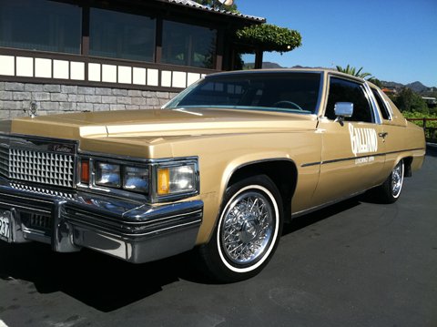 Golden cadillac car small