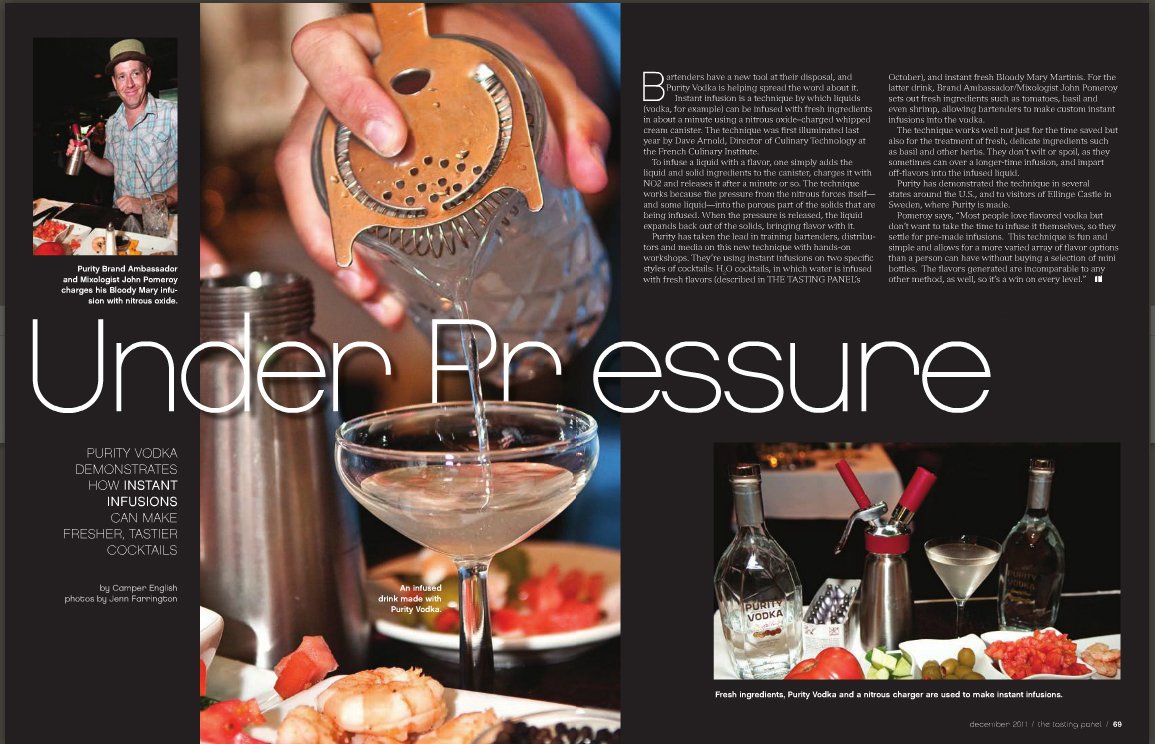 Instant infusions tasting panel