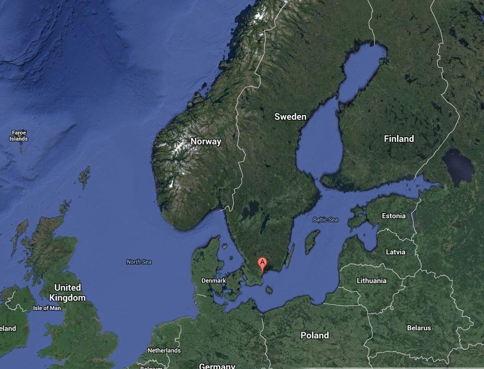 Ahus satelite map
