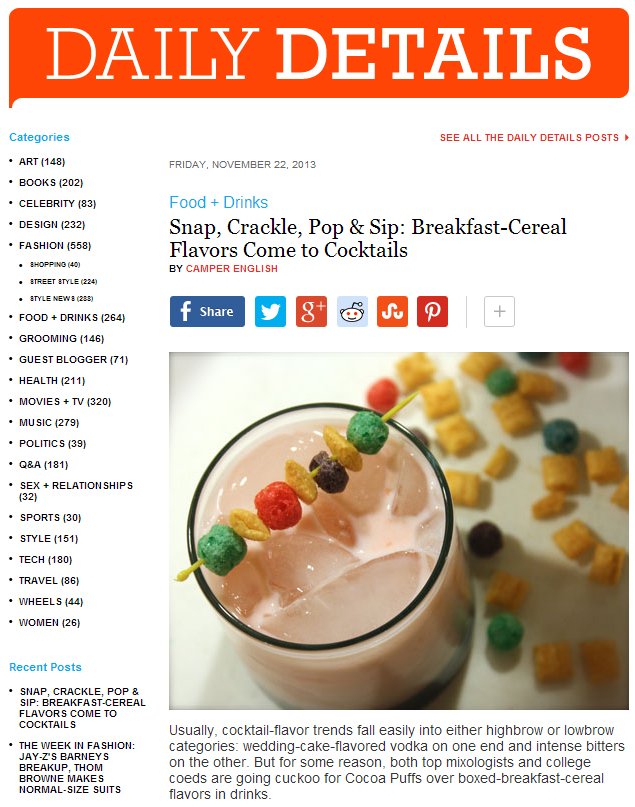 Cereal details