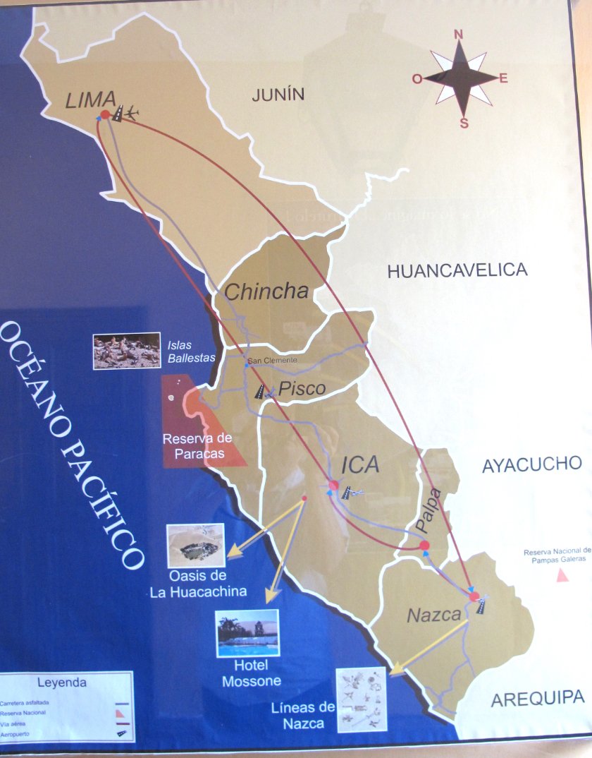 Coastal attractions along pisco trail Peru