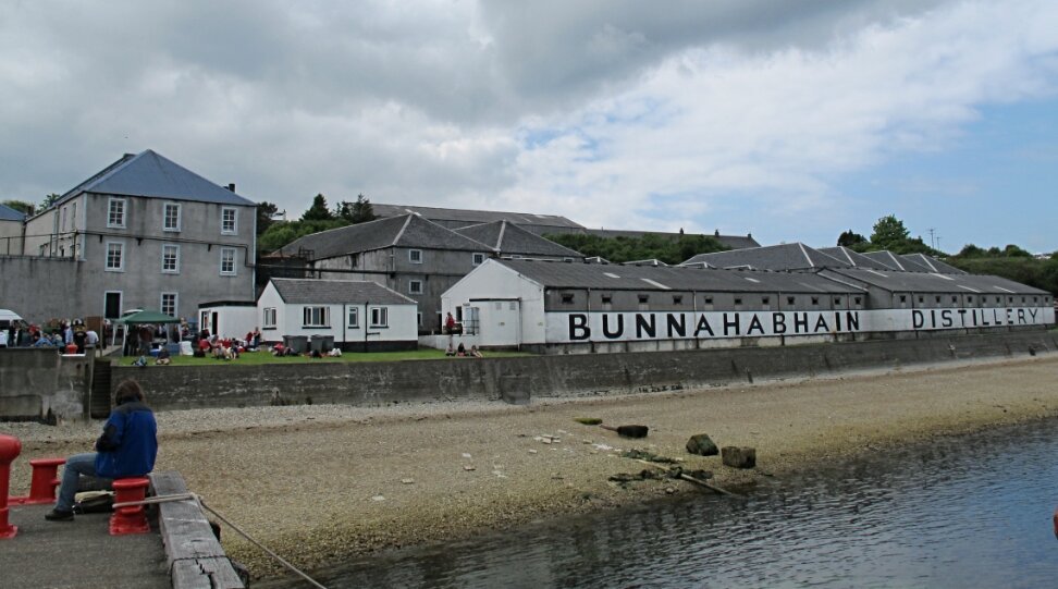 Bunnahabhain Distillery Islay Scotland from pier