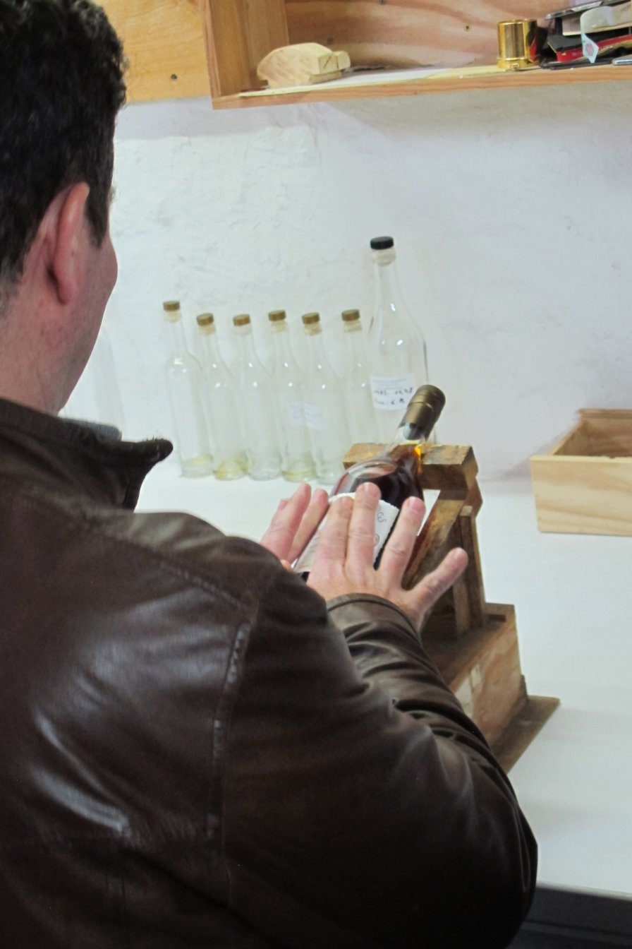 Tiny bottling line Armagnac Baron de Lustrac