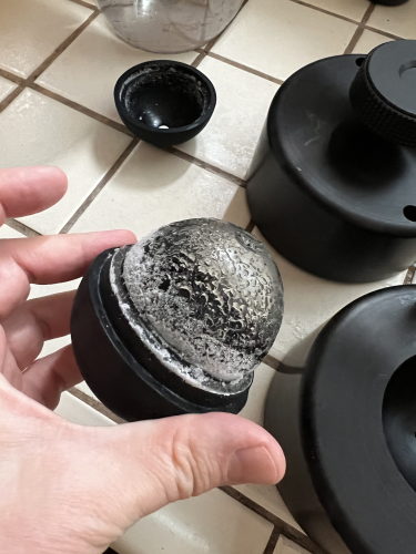 Smoothing ice balls in press4