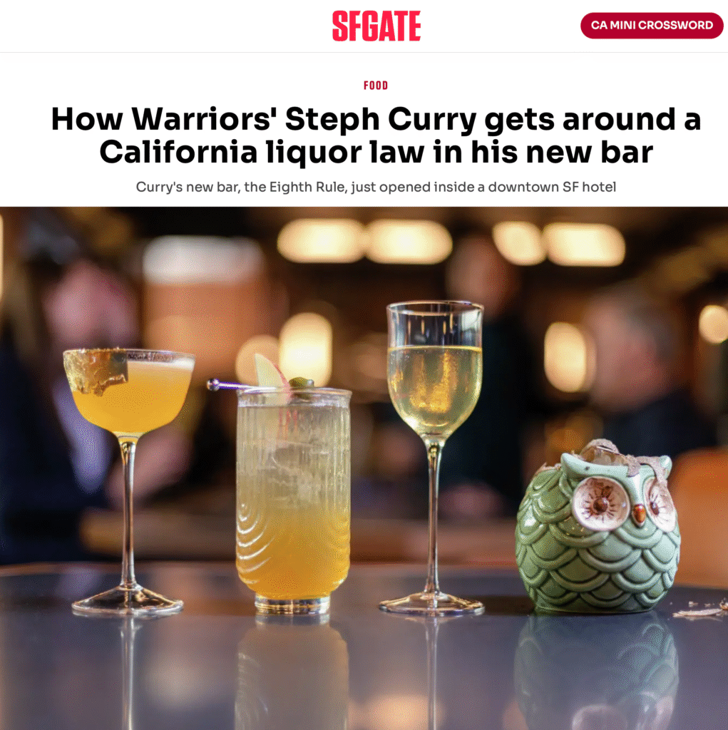 Review of Steph Curry’s bourbon whiskey bar.